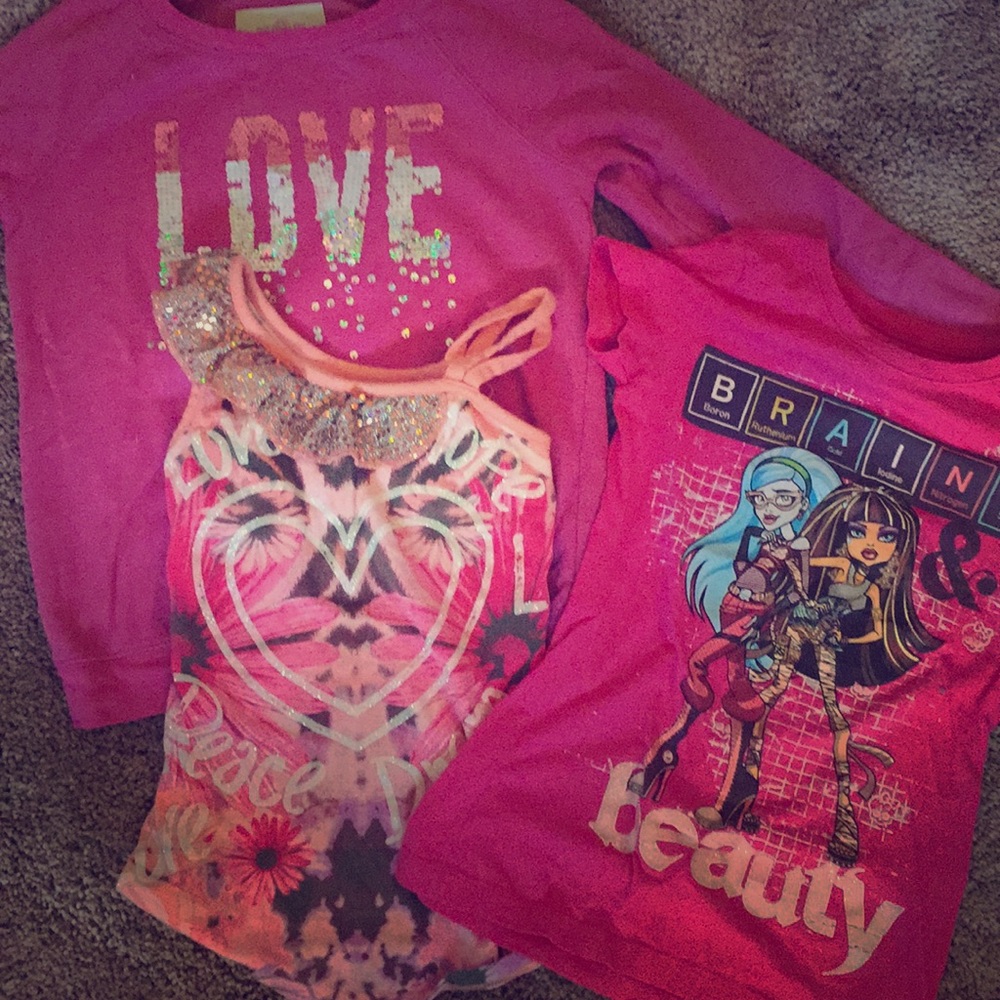 Three little girls tops and sweaters!